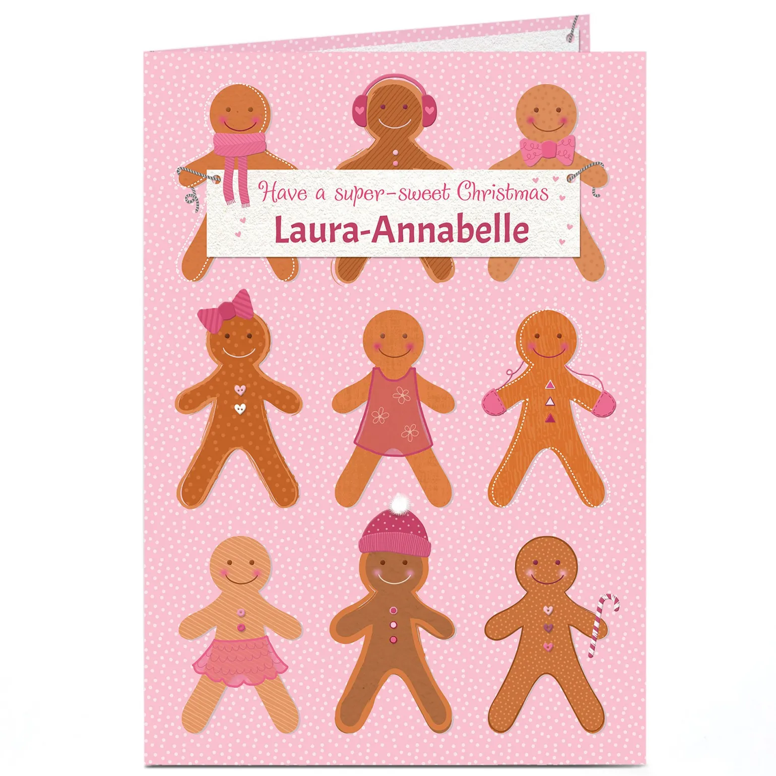 Personalised Christmas Card - Gingerbread People