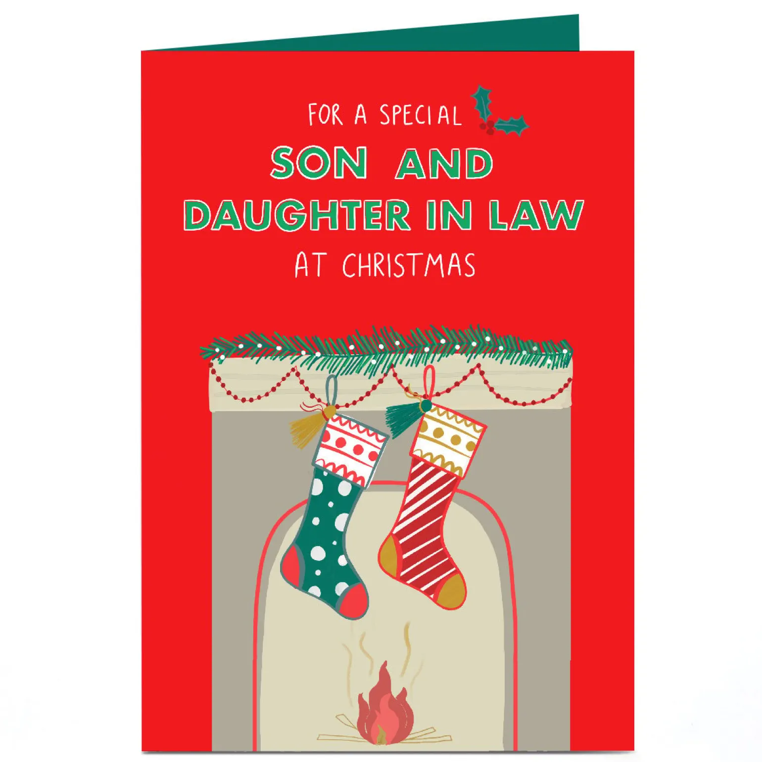 Personalised Christmas Card - For A Special Son and Daughter In Law Stockings