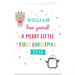 Personalised Christmas Card - Merry Little First Christmas