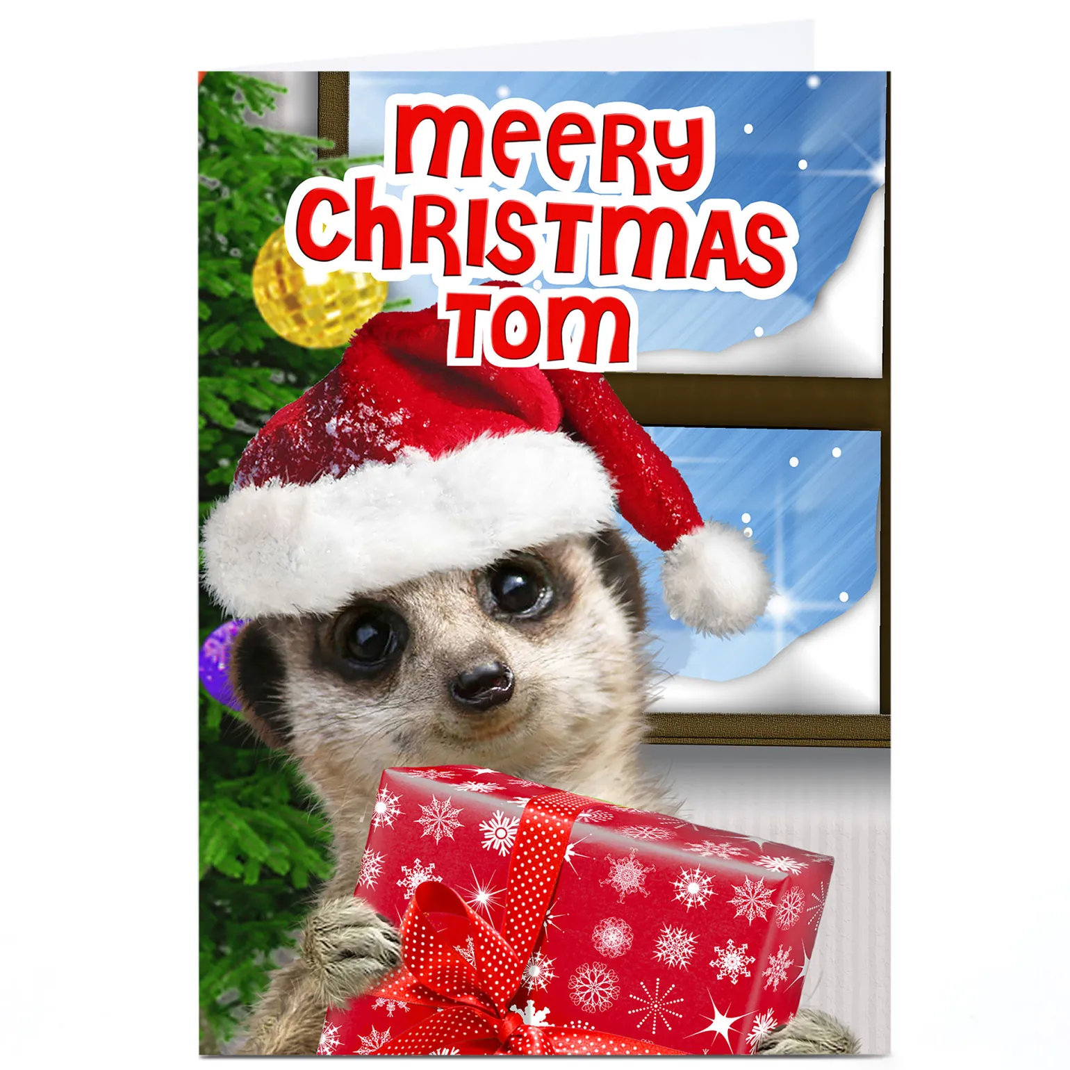 Personalised Christmas Card - Meerkat Gift