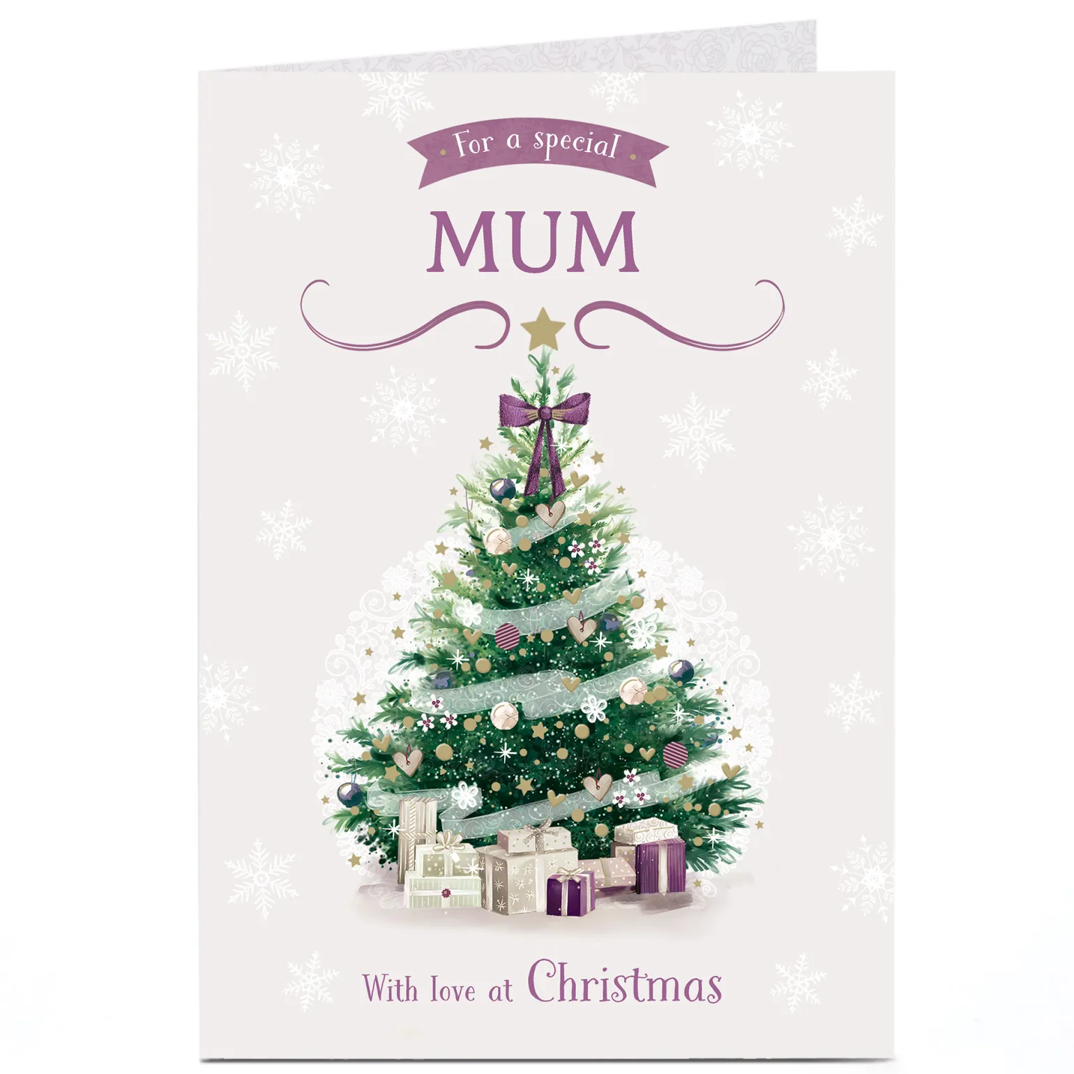 Personalised Christmas Card - Purple Christmas Tree