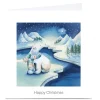 Personalised Christmas Card - Polar Bear Starry Night
