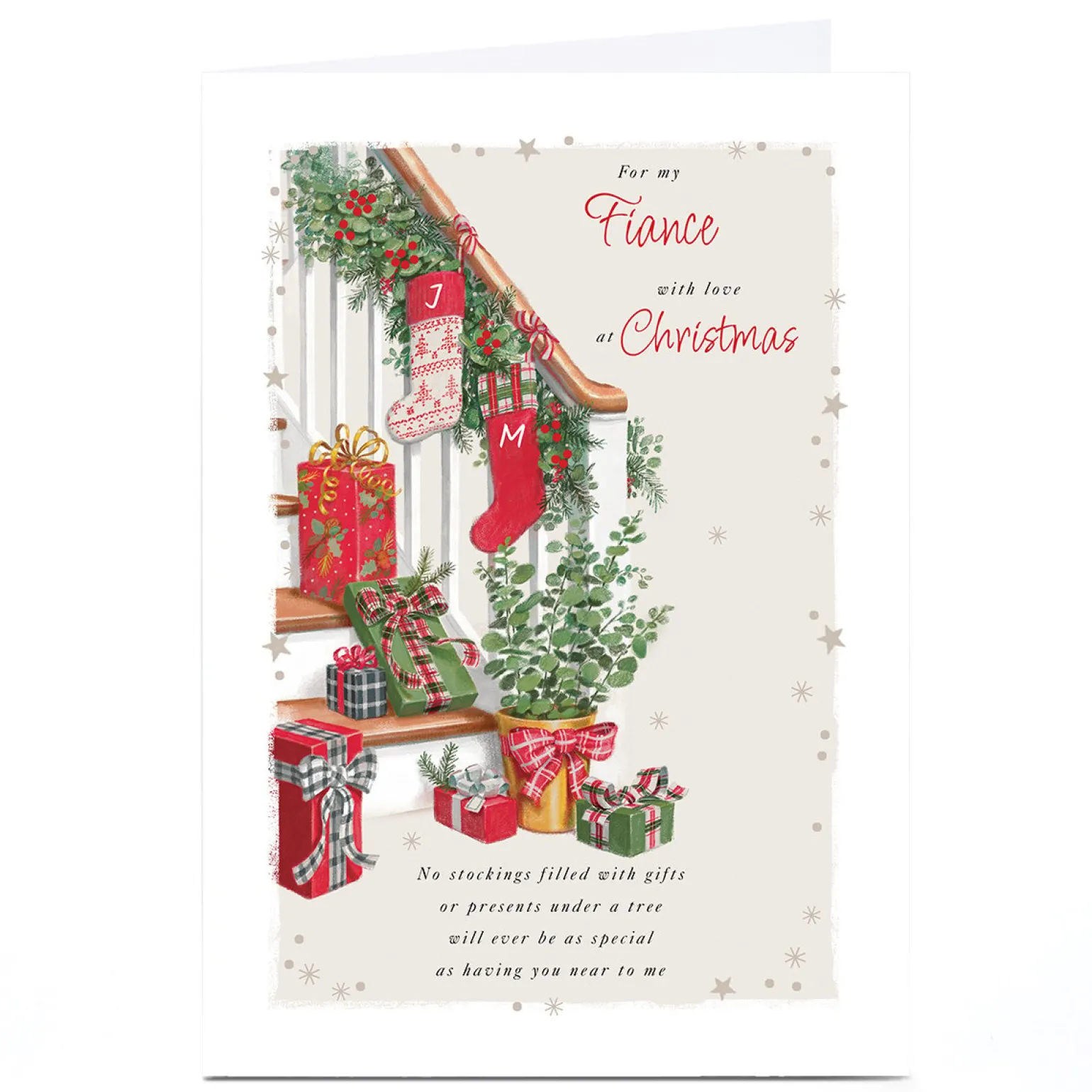Personalised Christmas Card - Staircase, Fiance