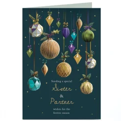 Personalised Christmas Card - Contemporary Baubles