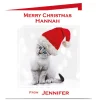 Personalised Christmas Card - Santa Hat Kitten