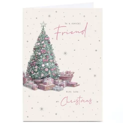 Personalised Christmas Card - Pastel Tree, Friend