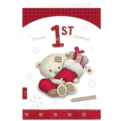 Personalised Christmas Card - HUGS - On Your 1st Christmas
