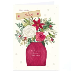 Personalised Christmas Card - Wishing You A Beautiful Christmas Flowers
