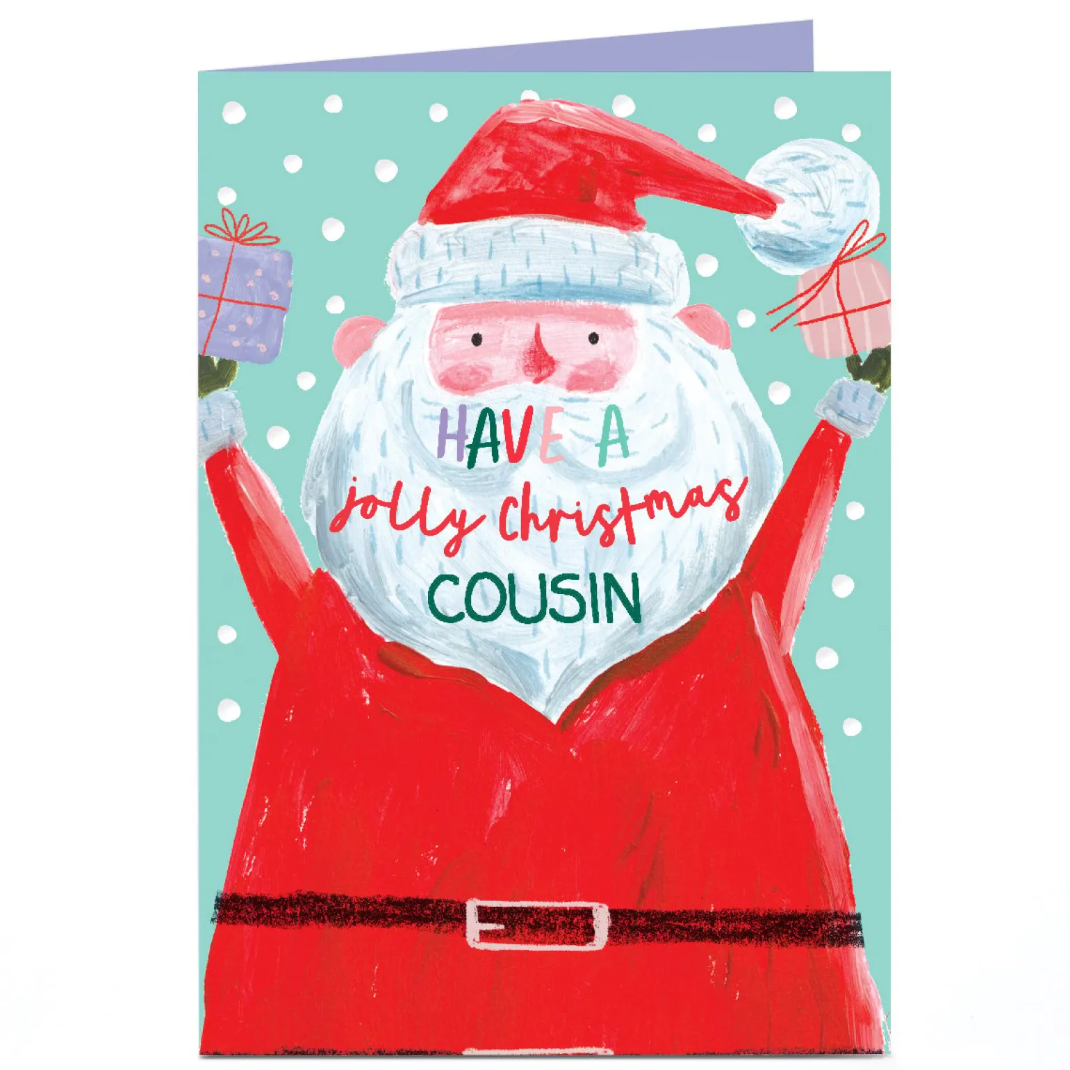 Personalised Christmas Card - Jolly Christmas Santa