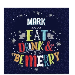 Personalised Christmas Card - Eat, Drink & Be Merry