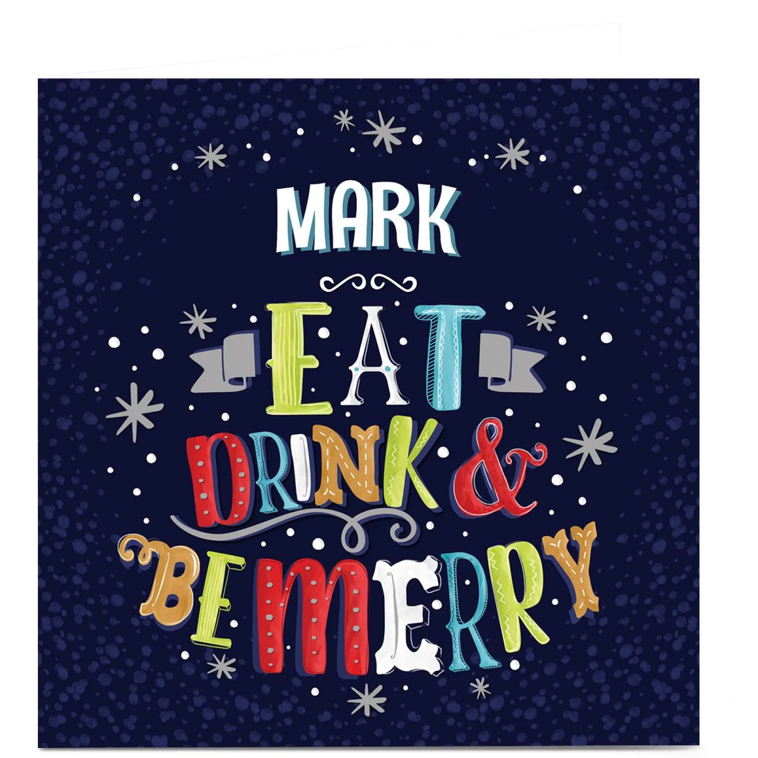 Personalised Christmas Card - Eat, Drink & Be Merry