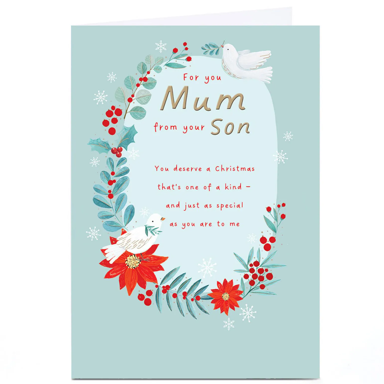 Personalised Christmas Card - For You Mum From Your Son