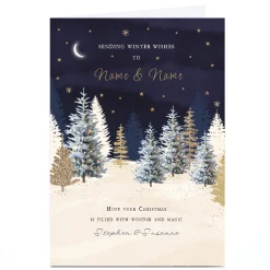 Personalised Christmas Card - Sending Winter Wishes, Any Names
