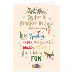 Personalised Christmas Card - Magical Warm Bright, Sister & Brother-in-Law