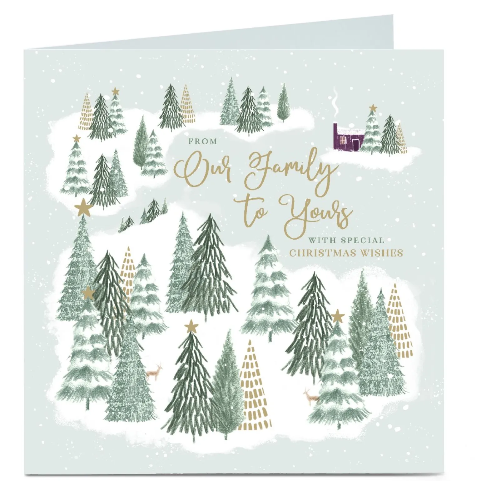 Personalised Christmas Card - From Our Family to Yours, Christmas Trees