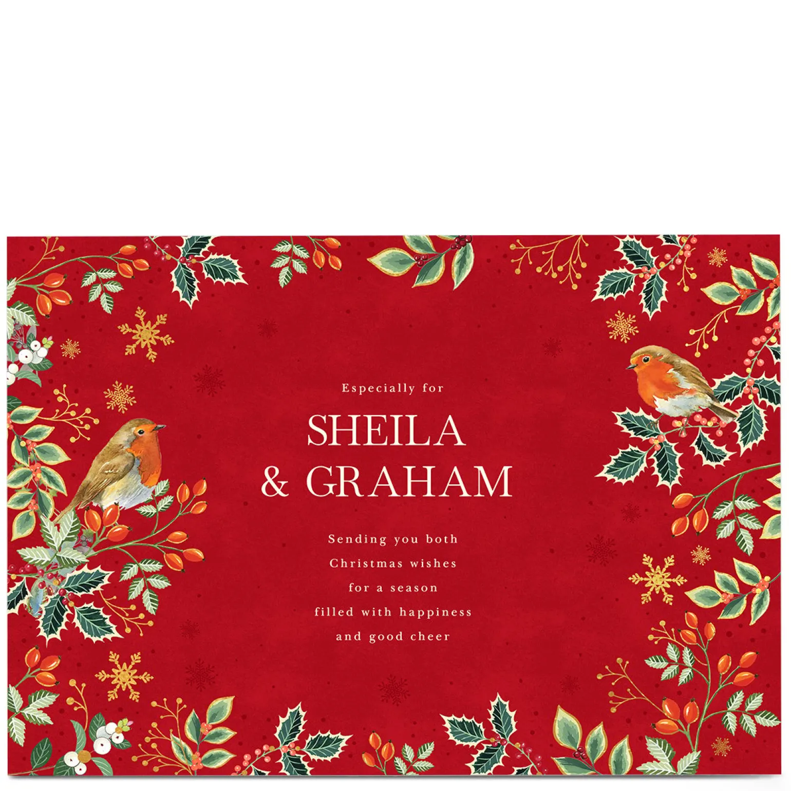 Personalised Christmas Card - Happiness & Good Cheer