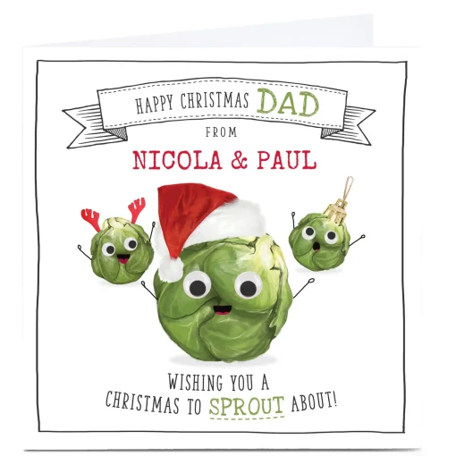 Personalised Christmas Card - A Christmas To Sprout About Dad