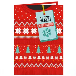 Personalised Christmas Card - Red Christmas Jumper