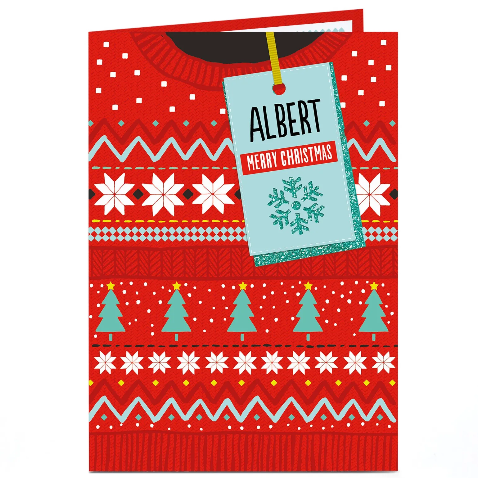 Personalised Christmas Card - Red Christmas Jumper