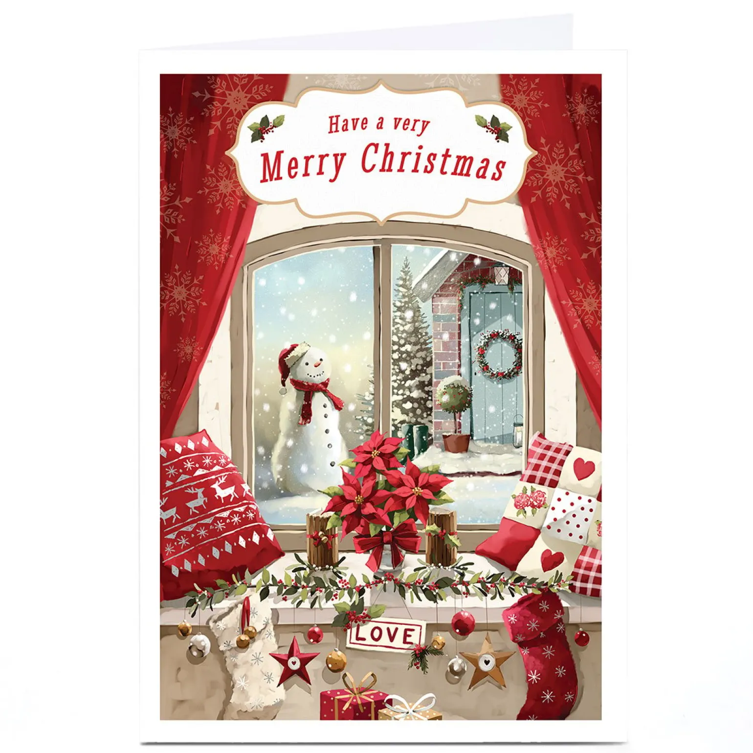 Personalised Christmas Card - Festive Window