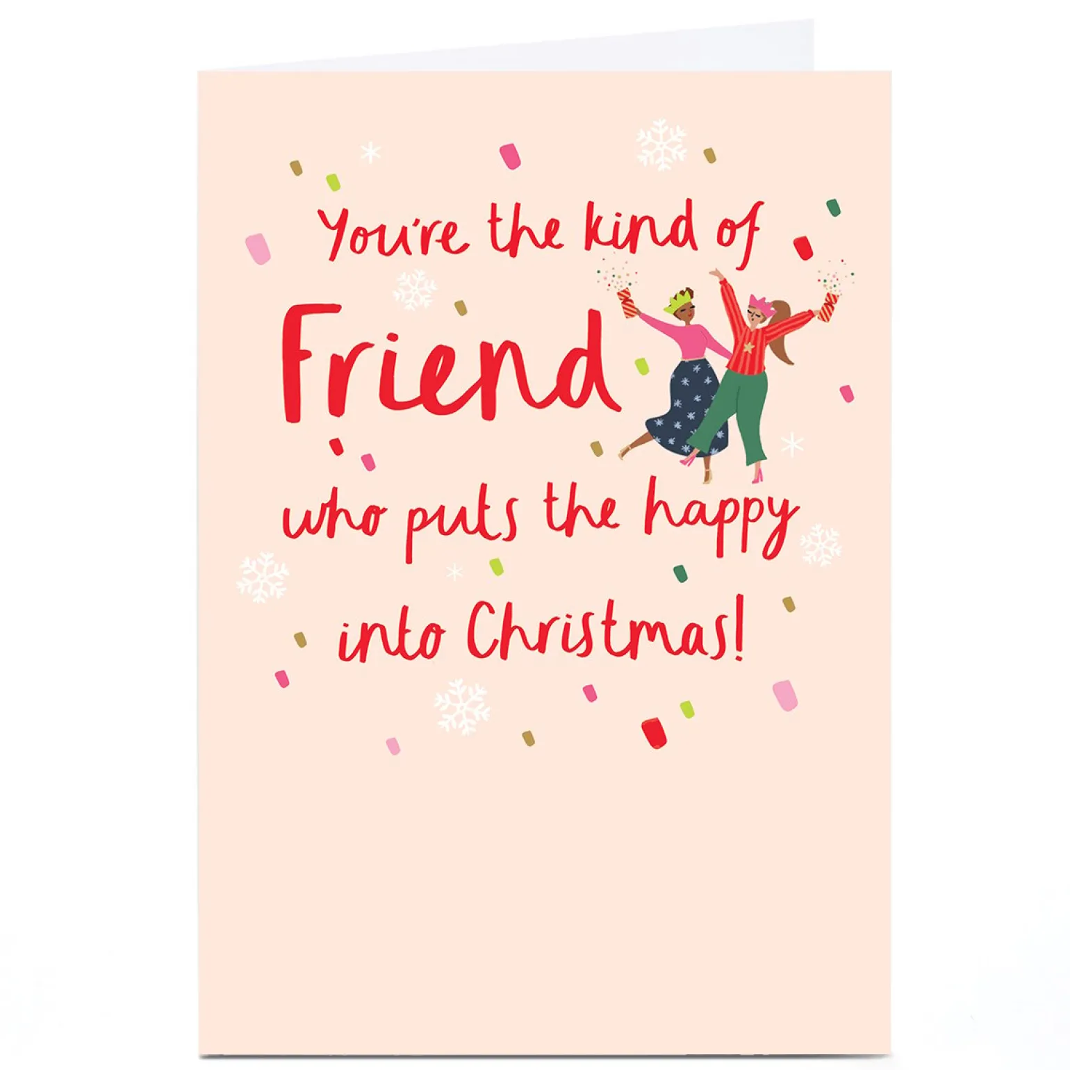 Personalised Christmas Card - Girls Dancing, Friend
