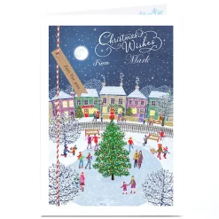Personalised Christmas Card - Ice Skating Scene