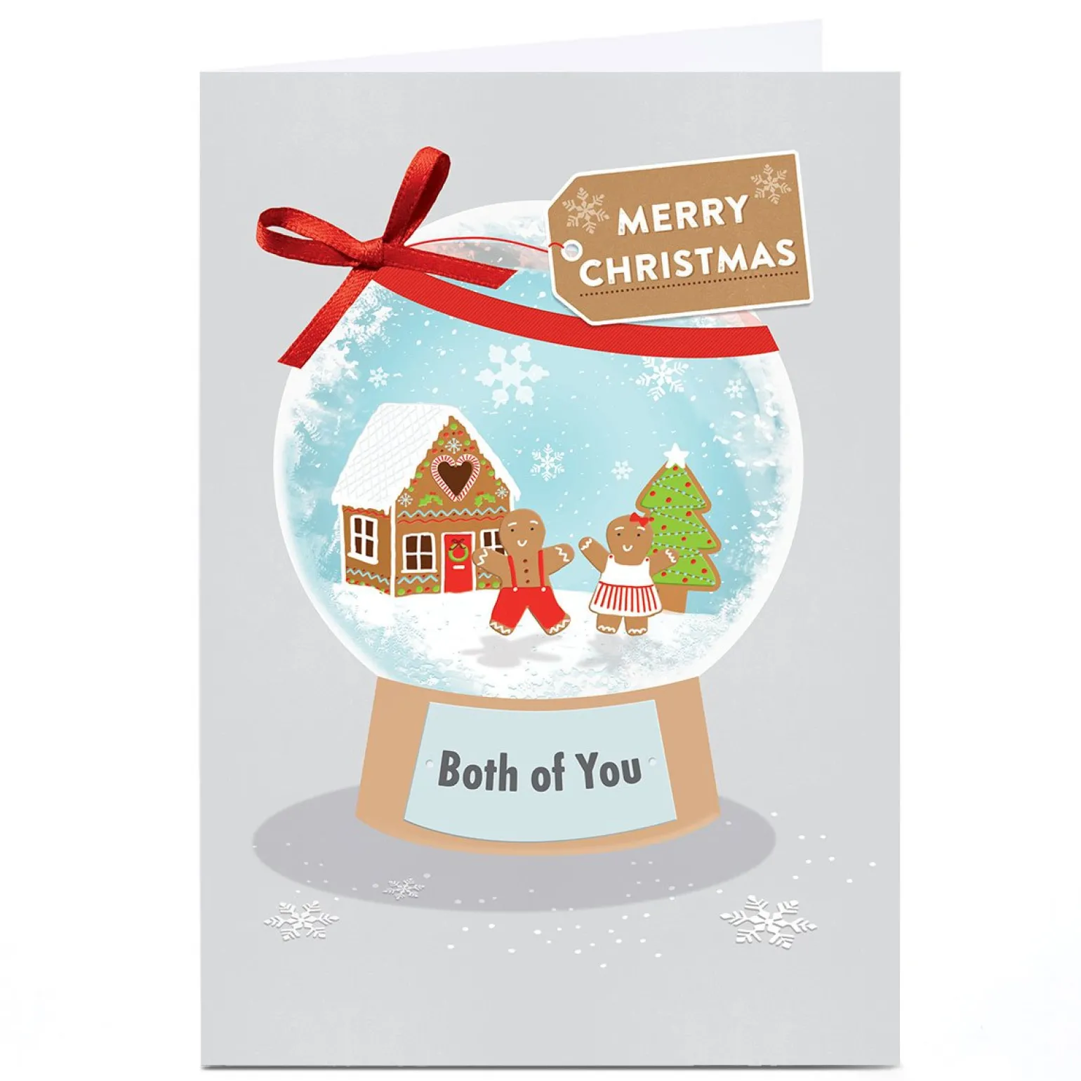 Personalised Christmas Card - Merry Christmas Both Of You Snowglobe