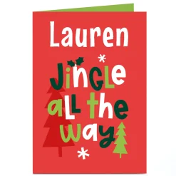 Personalised Christmas Card - Jingle all the Way, Any Name