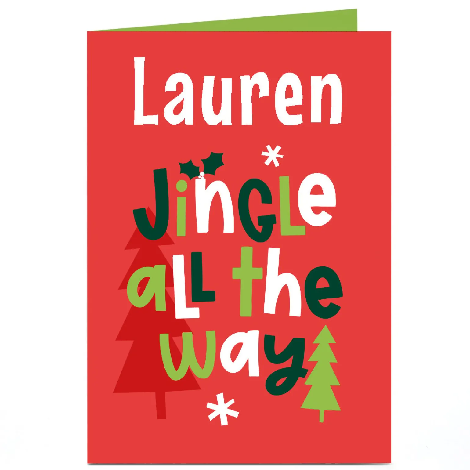 Personalised Christmas Card - Jingle all the Way, Any Name