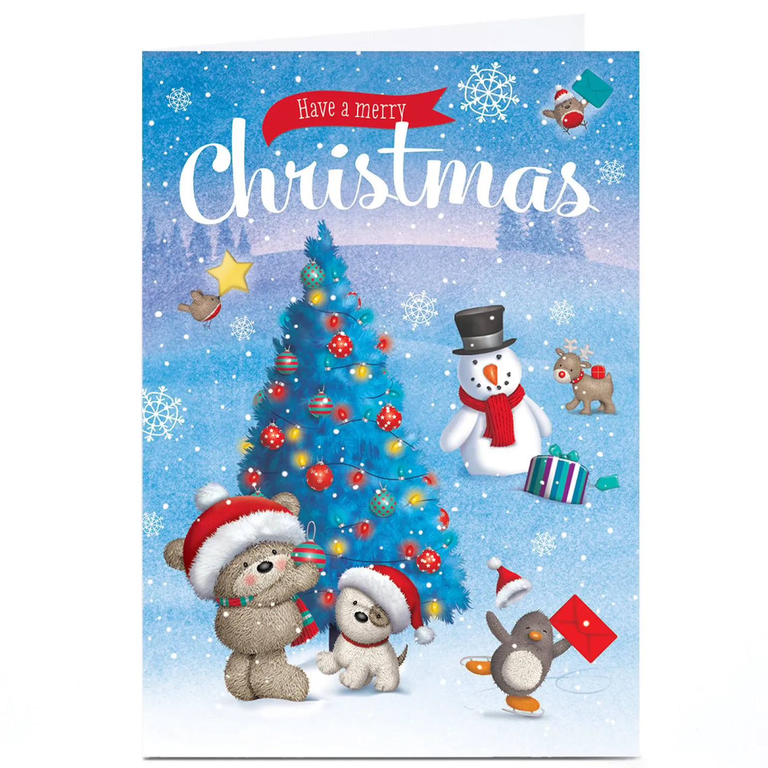 Personalised Christmas Card - HUGS - Have a Merry Christmas