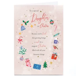 Personalised Christmas Card - Christmas Icons, Daughter
