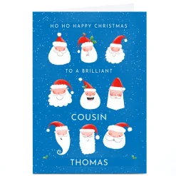 Personalised Christmas Card - Santa Heads