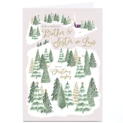 Personalised Christmas Card - Snowy Trees, Brother & Sister-in-Law