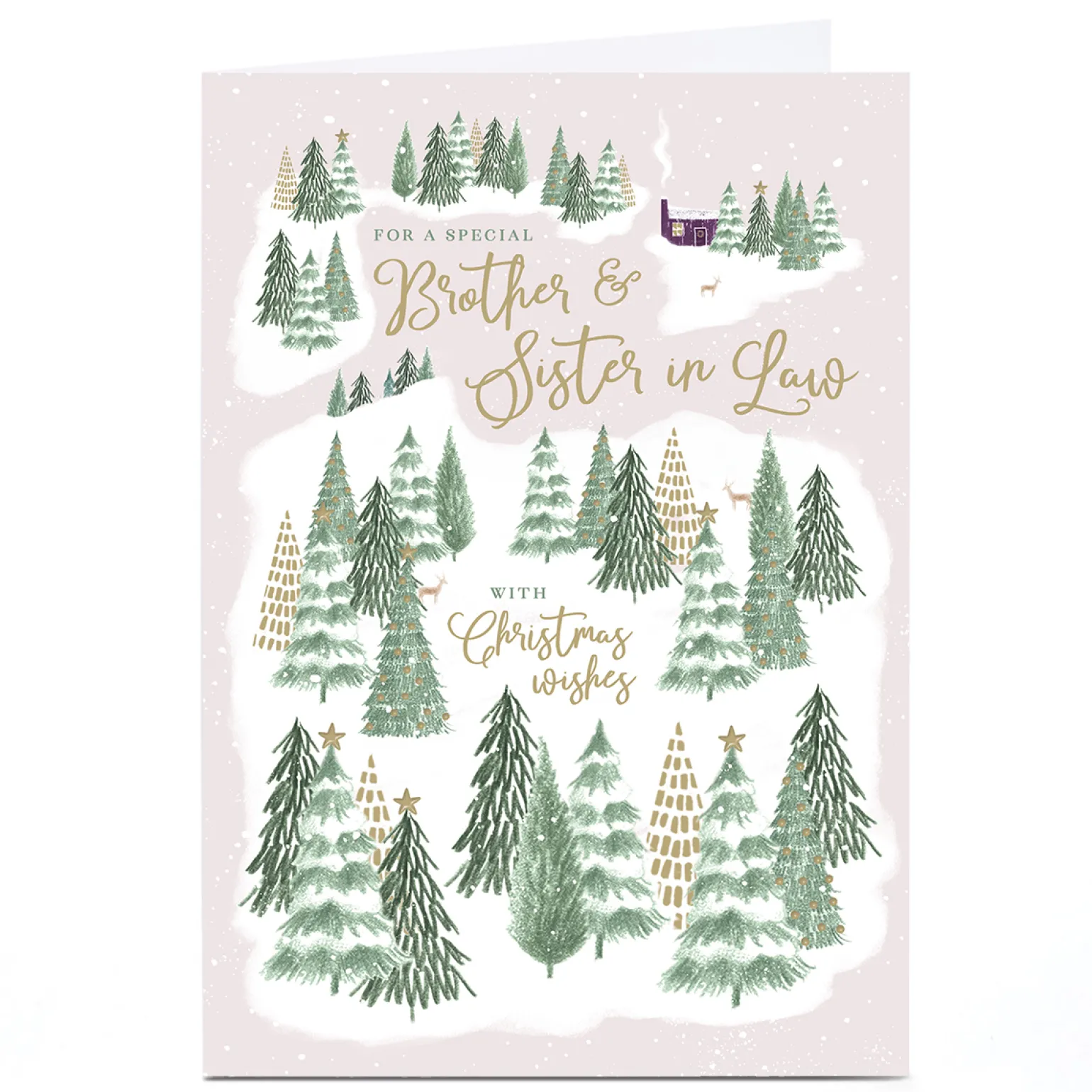 Personalised Christmas Card - Snowy Trees, Brother & Sister-in-Law