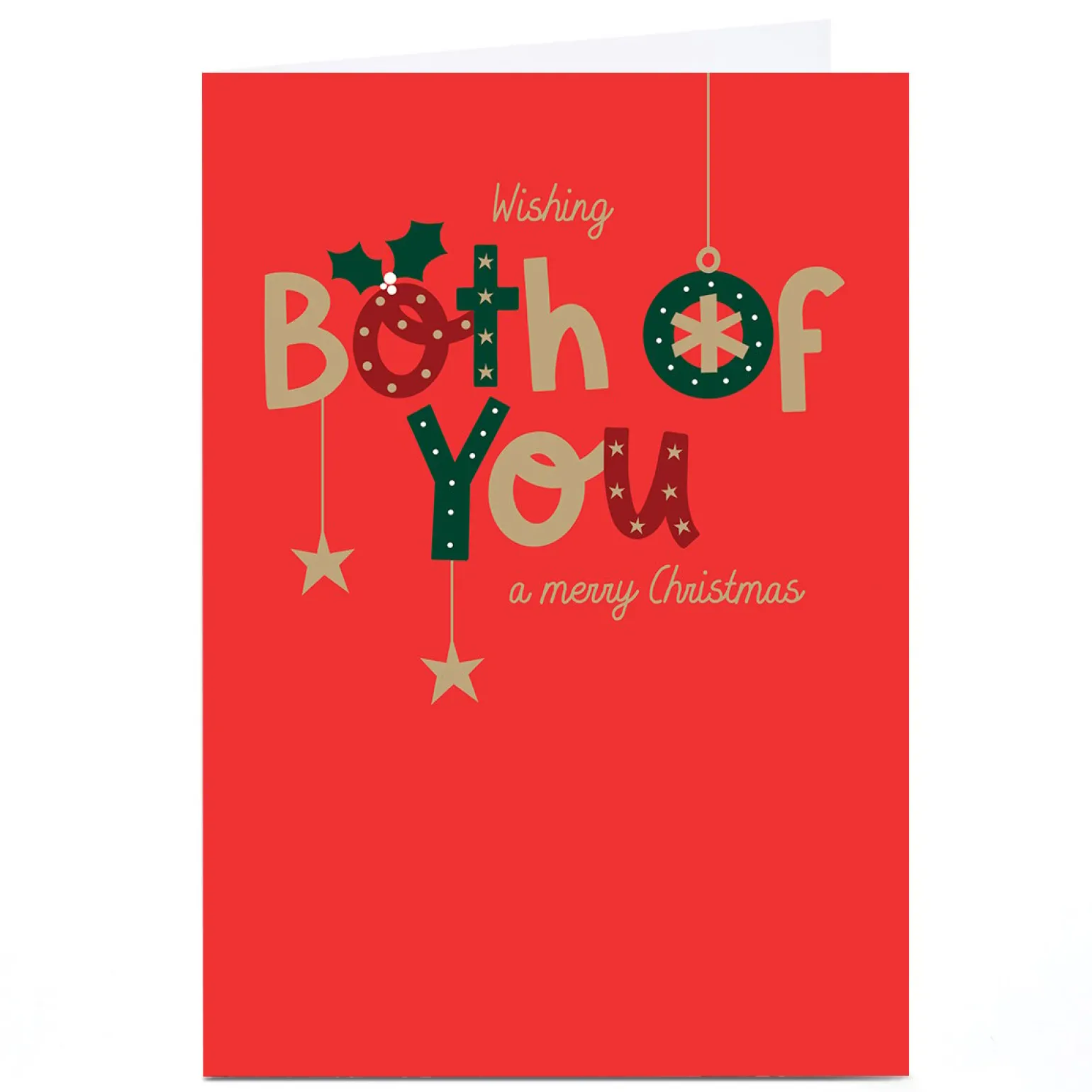 Personalised Christmas Card - Festive Bold Letters, To Both of You