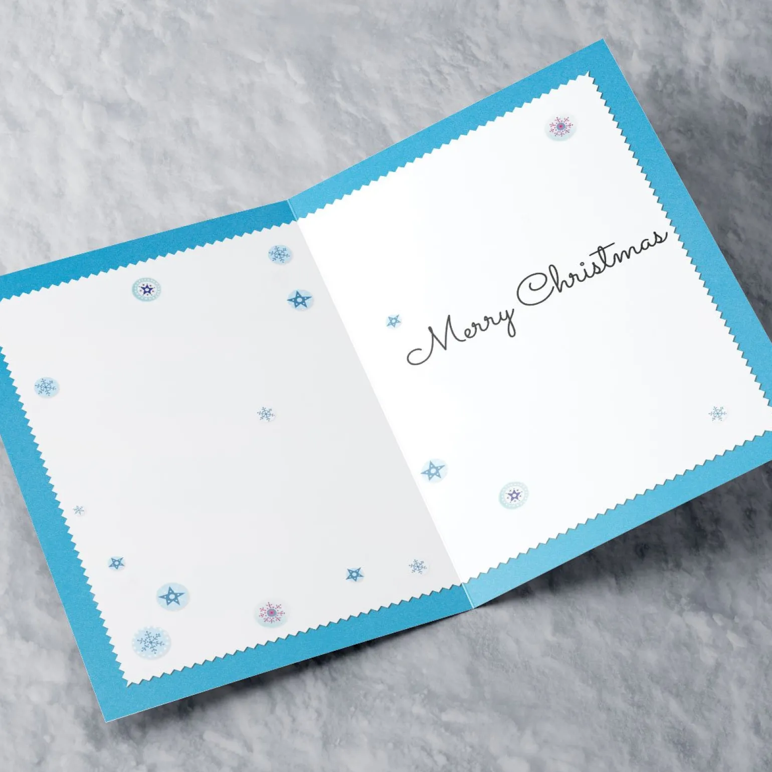 Personalised Christmas Card - Blue Snowman