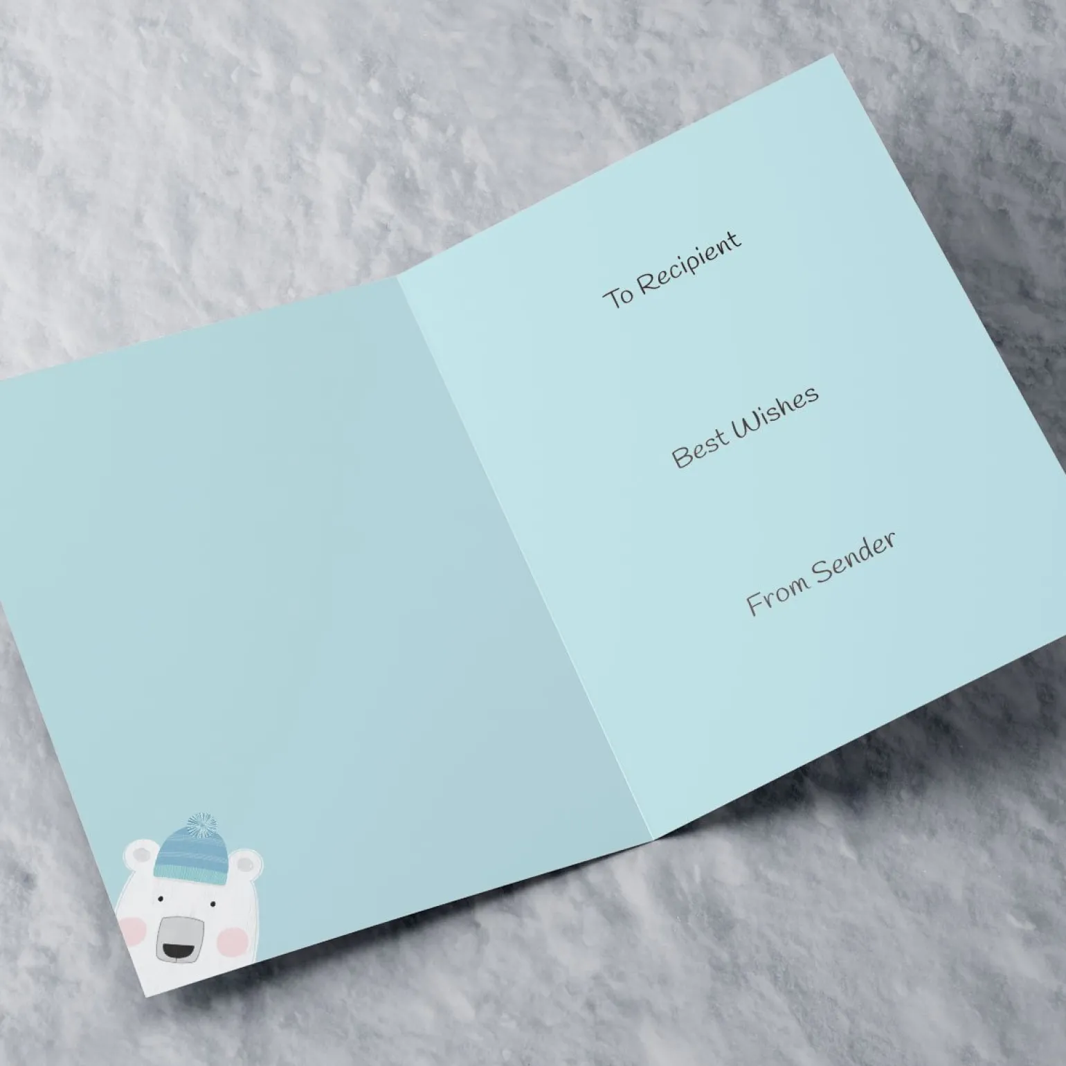 Personalised Christmas Card - Peering Polar Bear