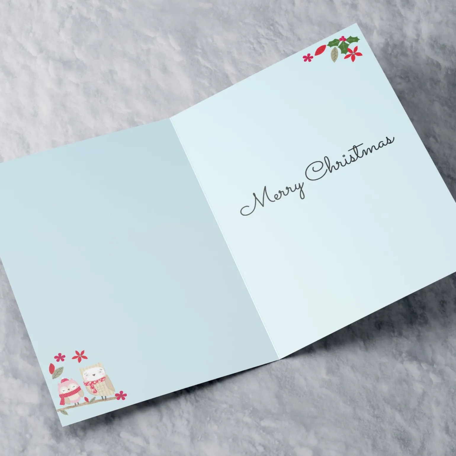 Personalised Christmas Card - Lovely Mummy And Baby Owl