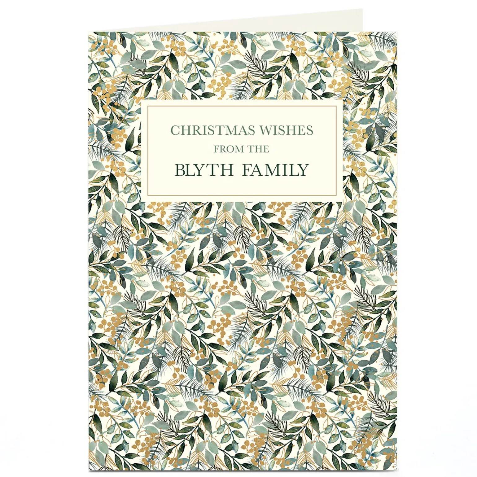 Personalised Christmas Card - Foliage Book Cover