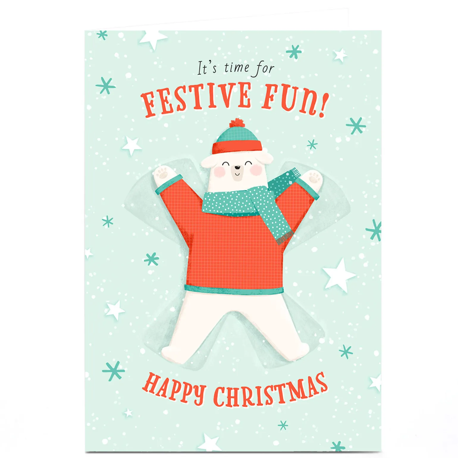 Personalised Christmas Card - Festive Fun Bear