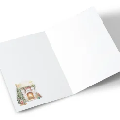 Personalised Christmas Card - Warm and Cosy Fire Place, Mam and Dad