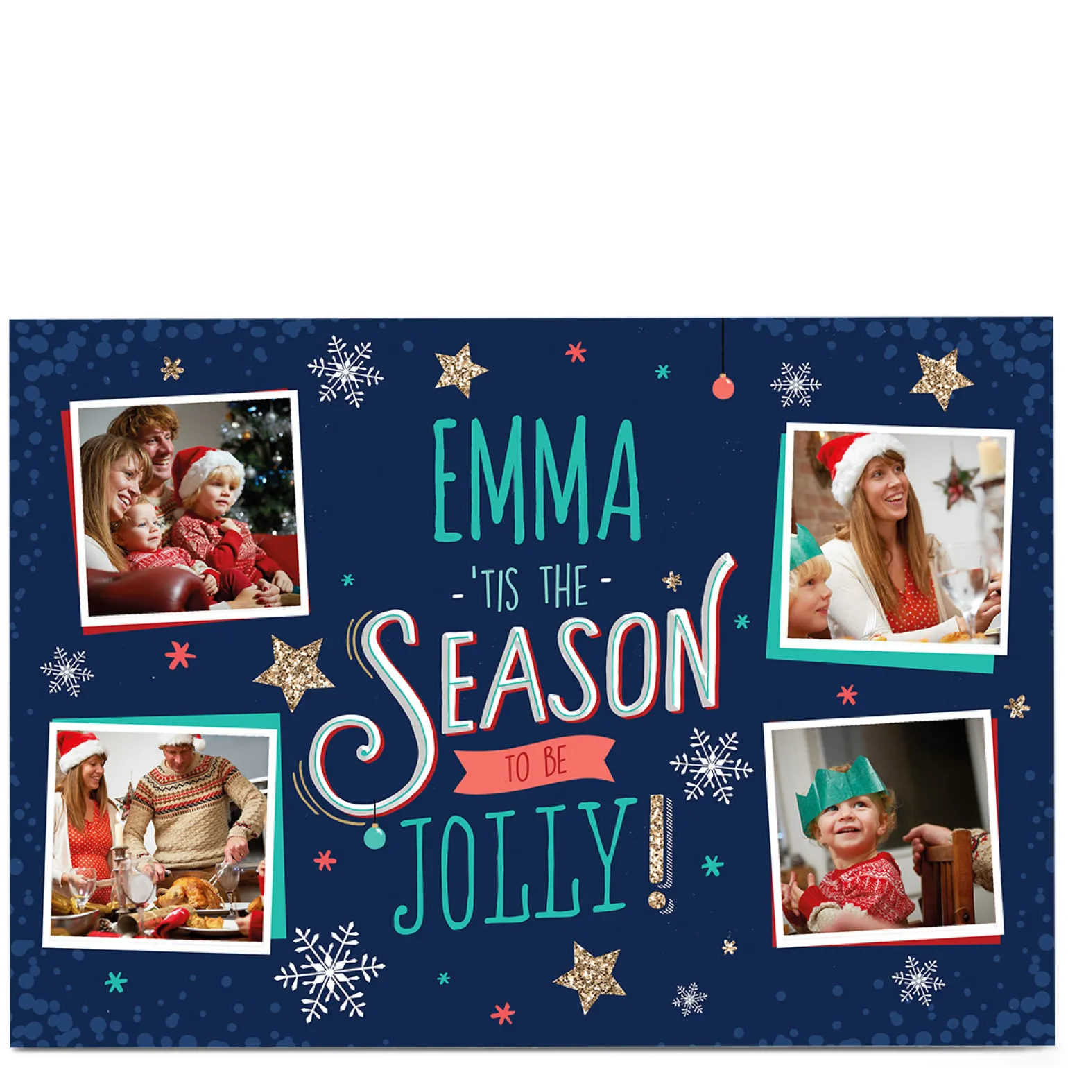 Personalised Christmas Photo Card - Tis' The Season