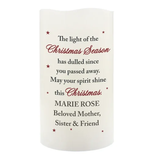 Personalised Christmas Season LED Memorial Candle