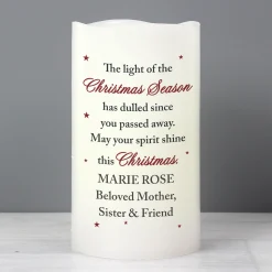 Personalised Christmas Season LED Memorial Candle