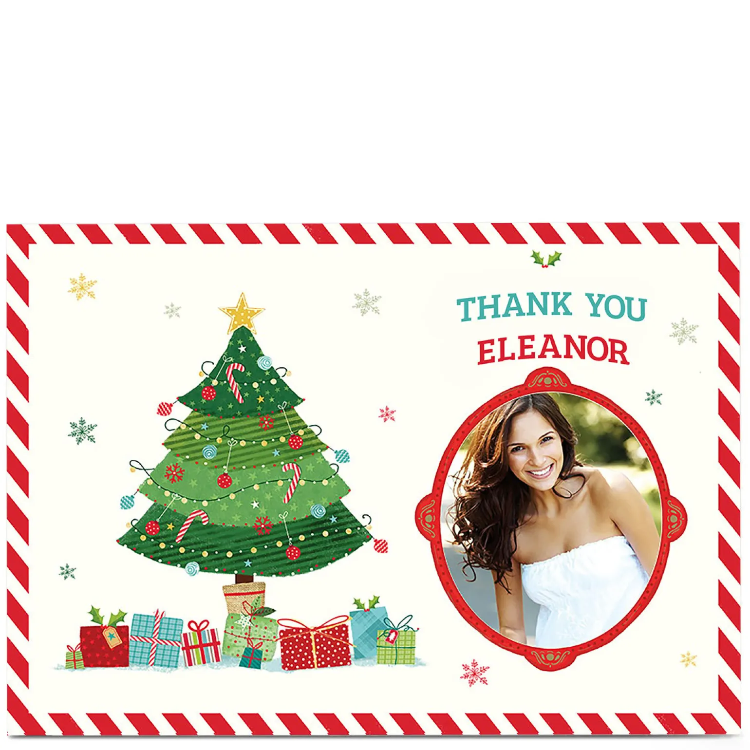 Personalised Christmas Thank You Card - Presents Under The Tree