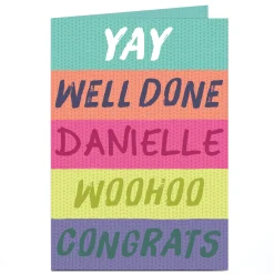 Personalised Congratulations Card - Yay Well Done