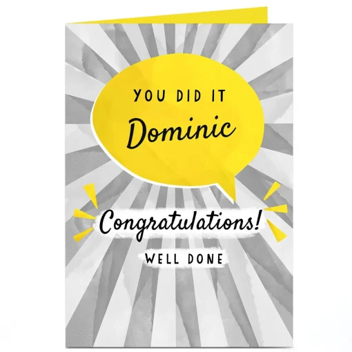 Personalised Congratulations Card - You Did It Well Done