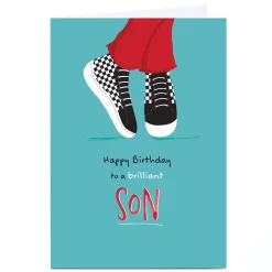 Personalised Cory Reid Birthday Card - Son Shoes
