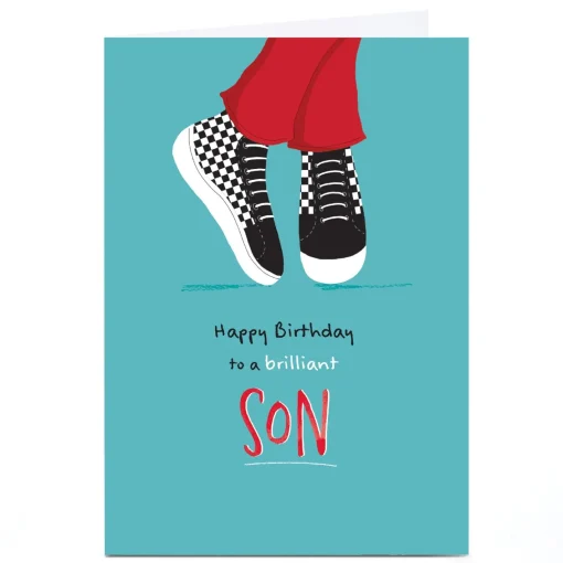 Personalised Cory Reid Birthday Card - Son Shoes