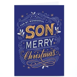 Personalised Dalia Clark Christmas Card - Son Merry Christmas